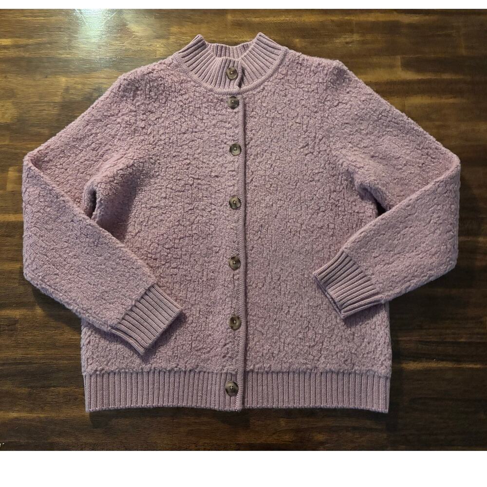 Woolovers Women’s Medium Sweater Button Front Cardigan 100% Wool Knit